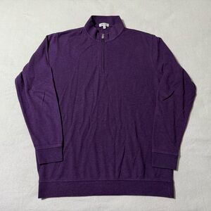 Peter Millar Sweater Mens XL Purple Golf Crown Comfort 1/4 Quarter Zip